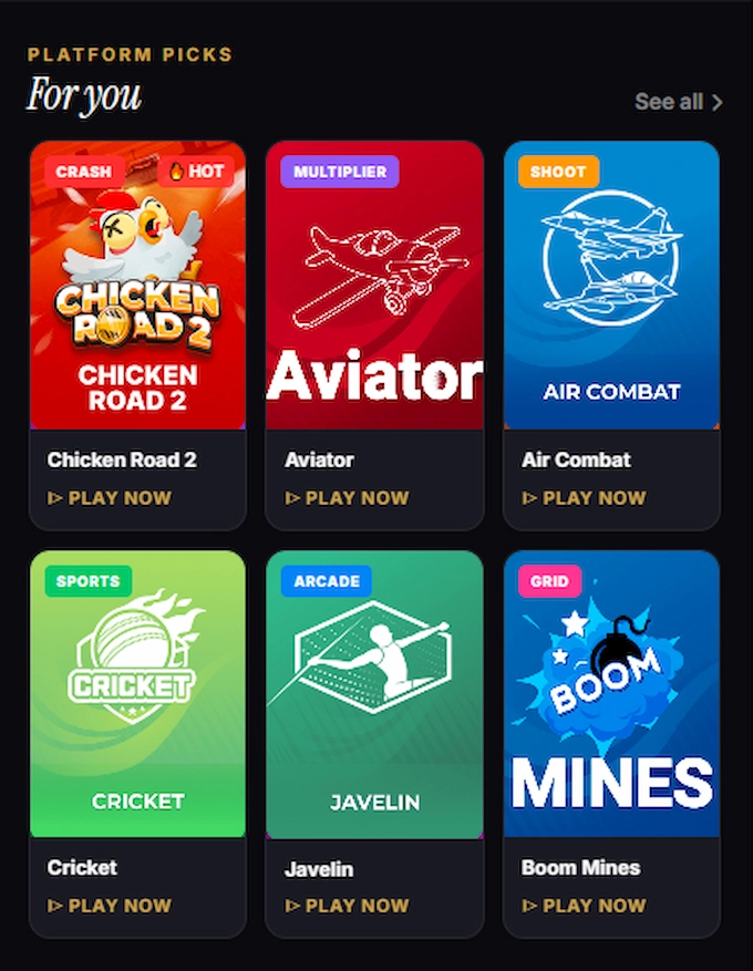 Games707 Interface