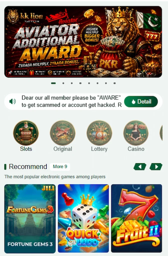 KK Lion Gaming Interface